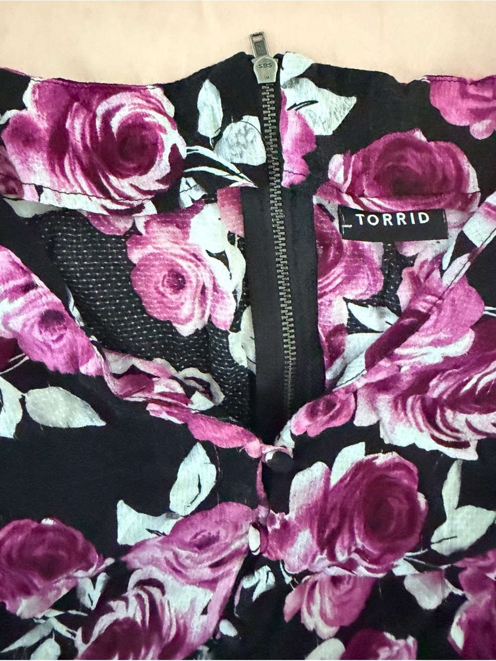 Floral Black & Magenta Women's Blouse - Picture 3 of 7